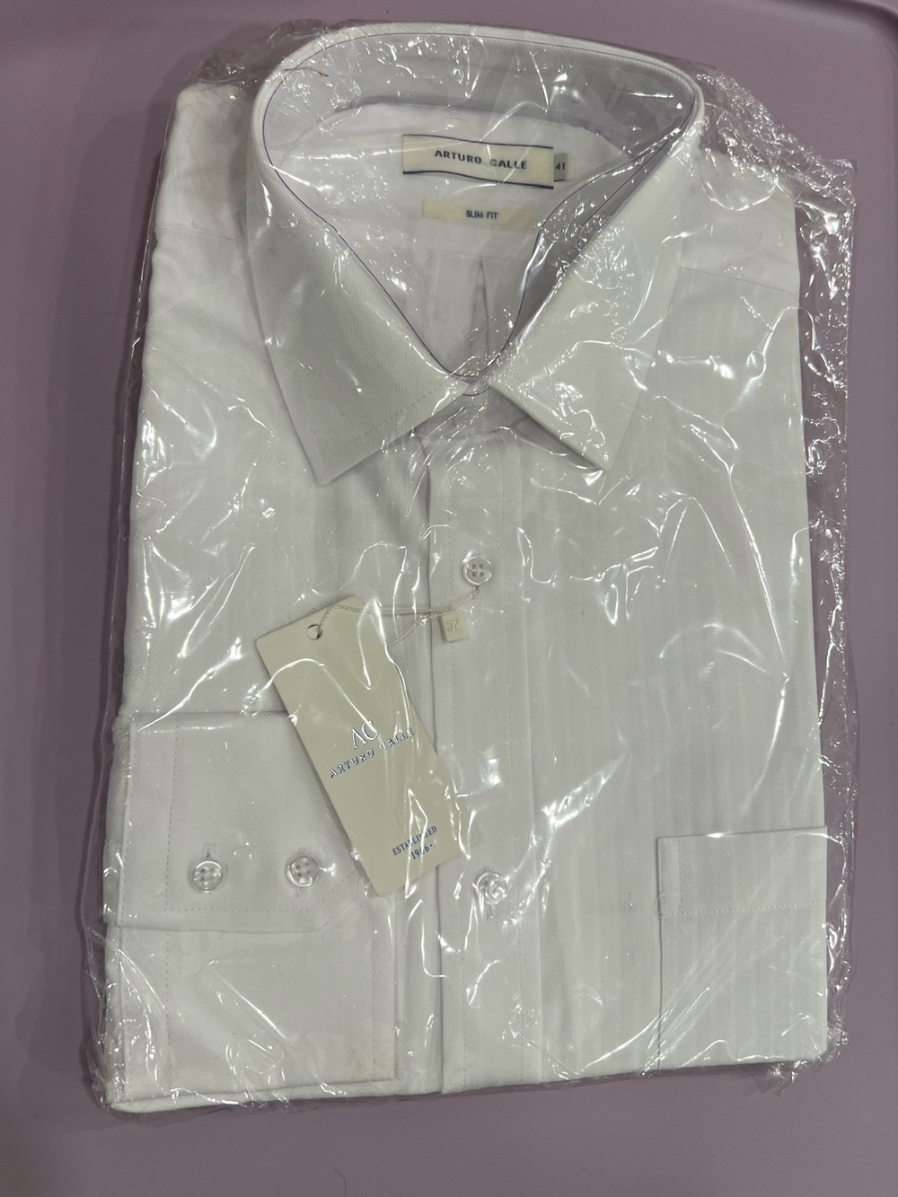 Arturo Calle White Slim Fit Men's Dress Shirt NWT